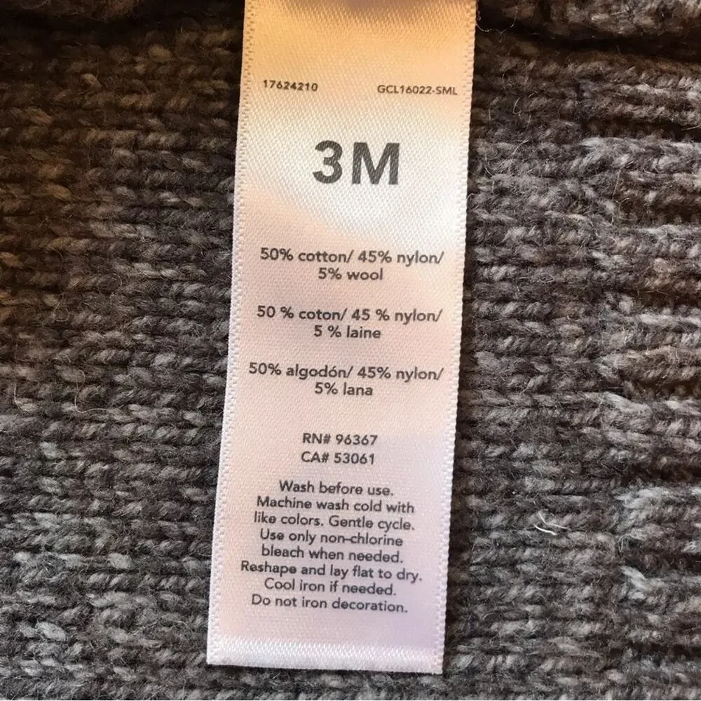 OshKosh B’Gosh, Cozy Gray Cardigan, Shawl Collar, Size 3 Months